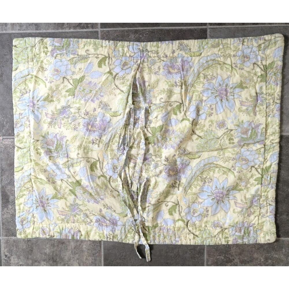 Shabby Chic Cottagecore Quilted Sham Green Floral Patchwork Crafters Upcycle - Picture 2 of 7